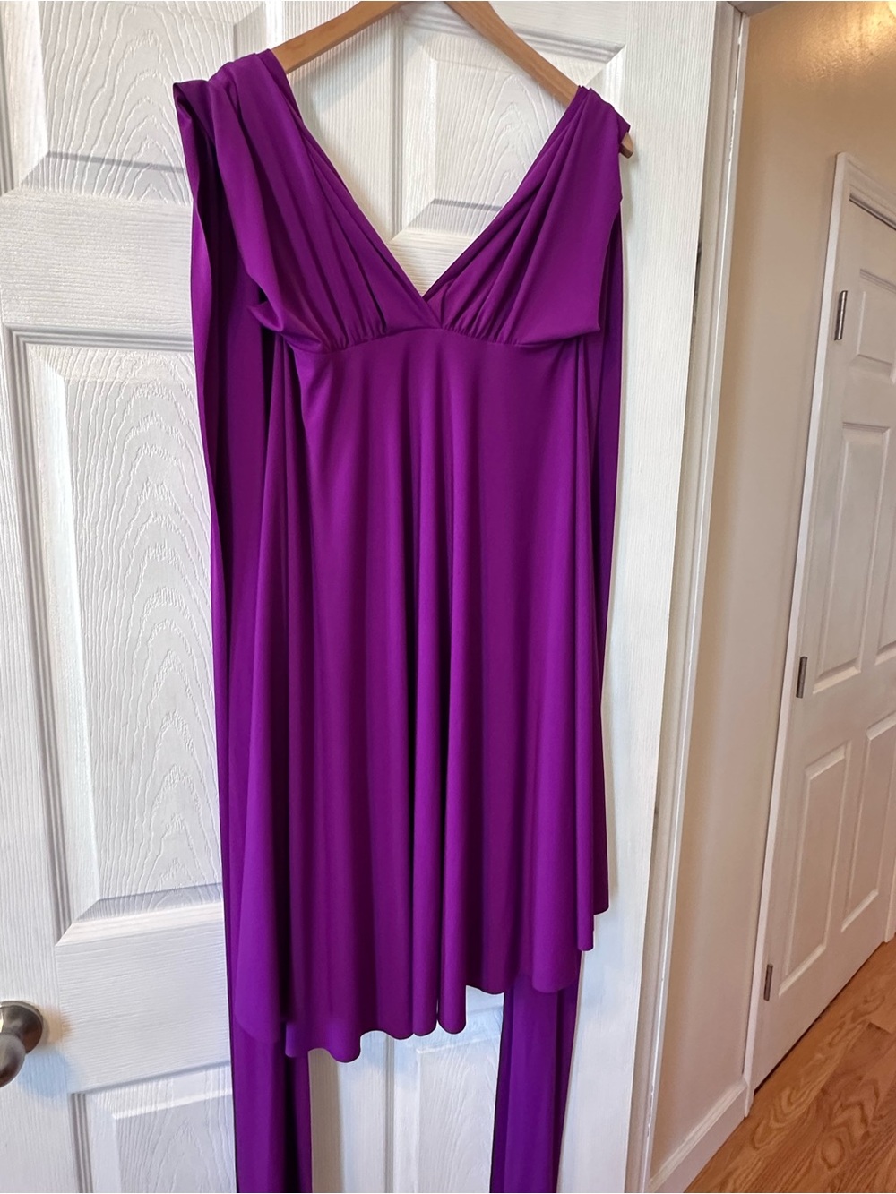 Dessy Collection Twist Wrap Fuchsia Dress